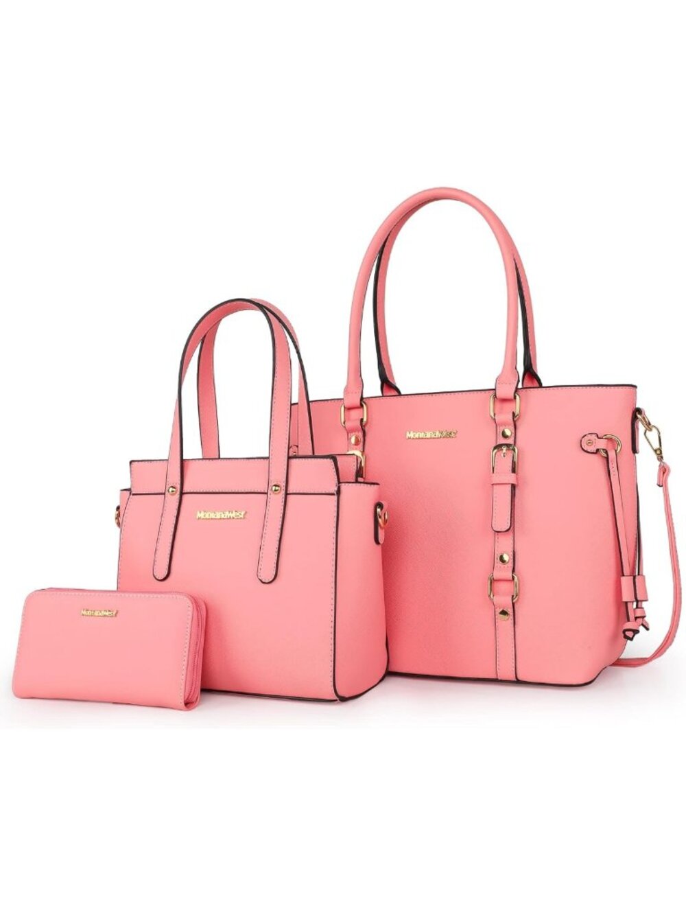 Stylish 3PC Women's Tote Bag, Wallet & Shoulder Satchel Handbag Set - Chic - Picture 1 of 6